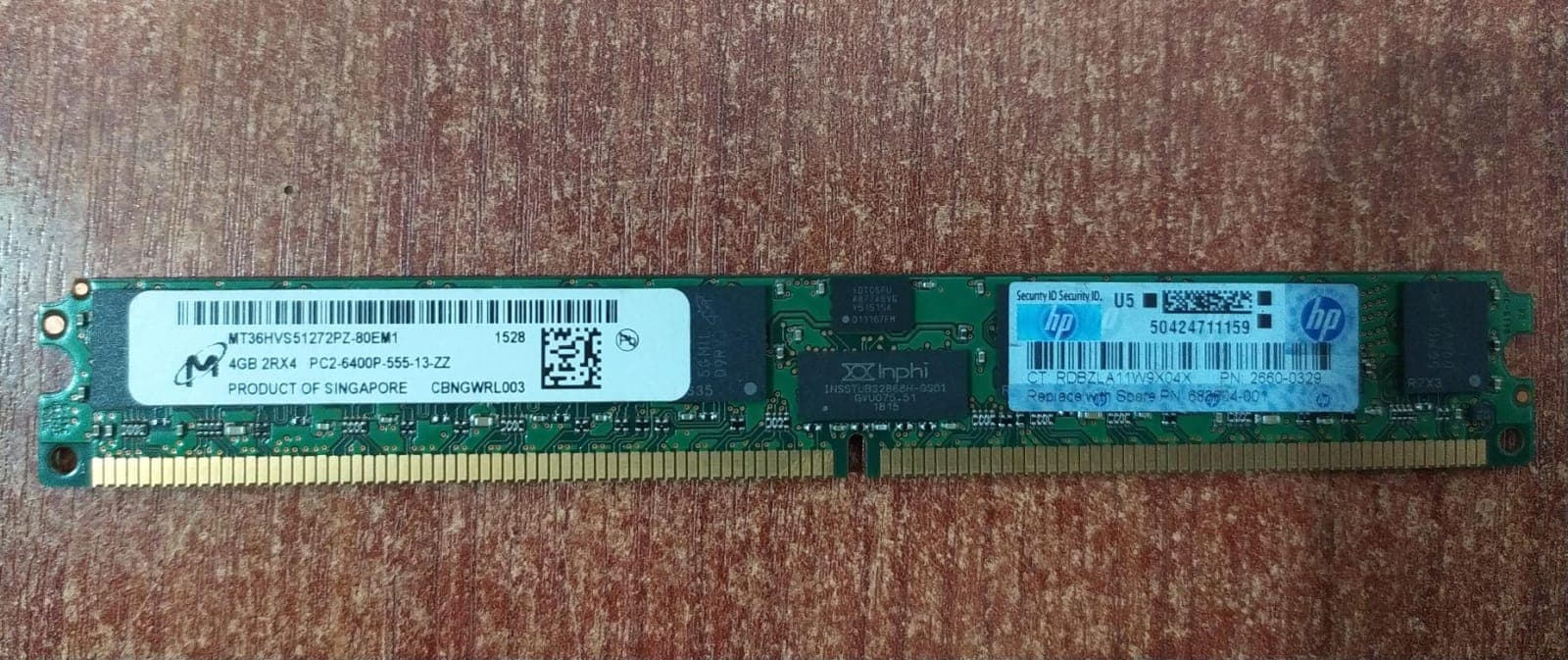 Memoria RAM Micron MT36HVS51272PZ‑80EM1 4GB DDR2-800 (para Servidores Dell, HP, IBM) — imagen 1
