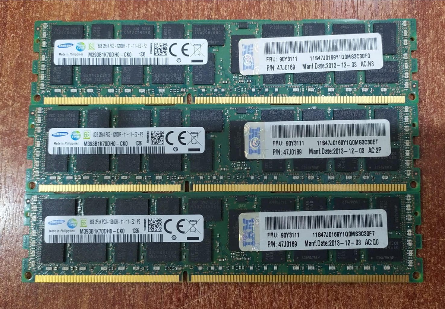 Memoria RAM Samsung M393B2G70BHO-CK0 8GB DDR3 ECC REG 2Rx4 PC3-12800R Para Servidor IBM HP — imagen 1