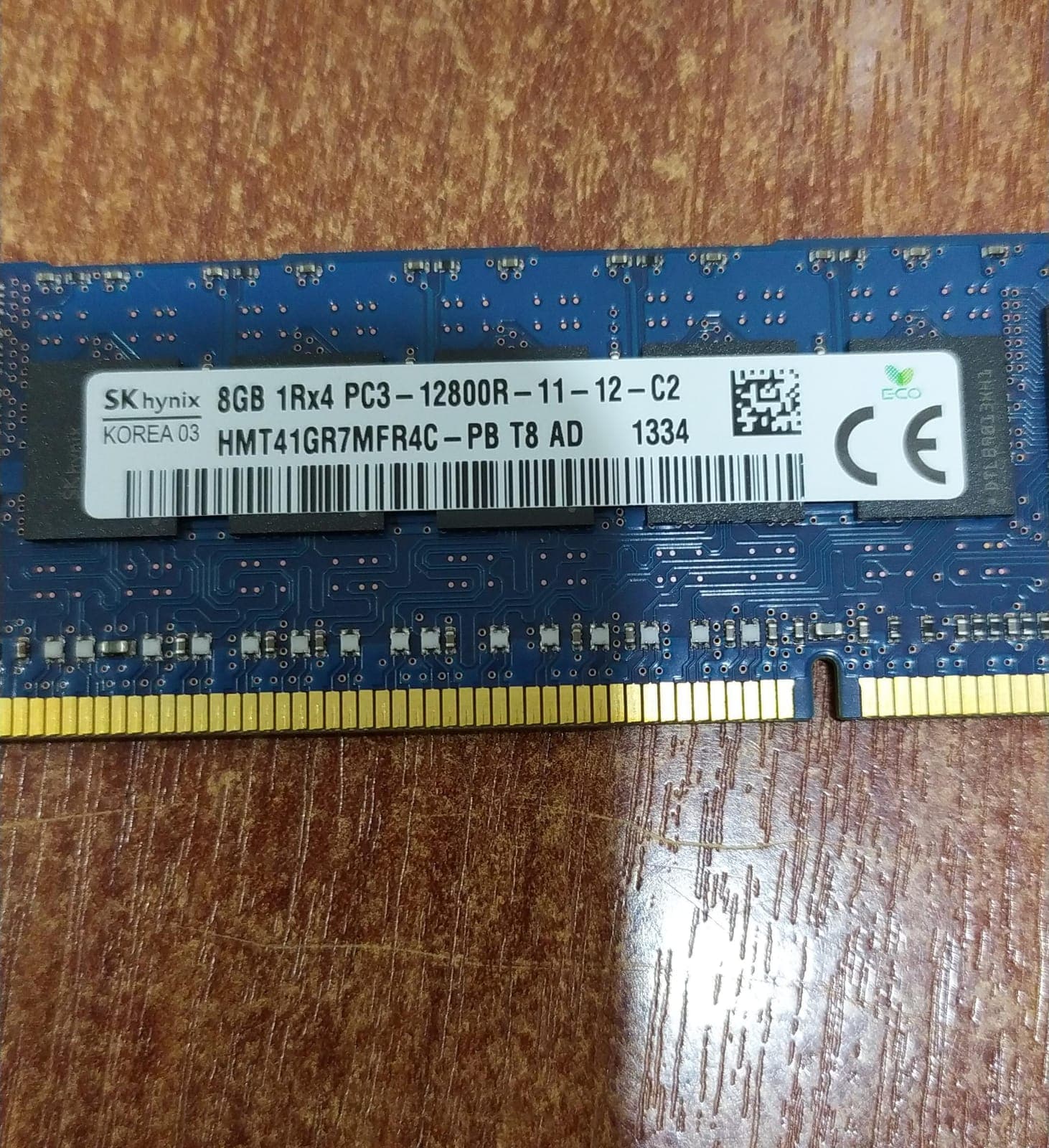 Memoria RAM SK hynix 8 GB (HMT41GR7MFR4C‑PB T8 AD) 1Rx4 PC3‑12800R ECC registrada, certificada por HP T32GGP3 — imagen 3