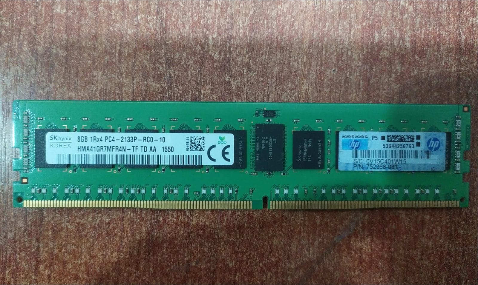 Memoria pc4 RAM SK hynix HMA41GR7MFR4N‑TF 8 GB DDR4‑2133P ECC Registered – Seminueva — imagen 1