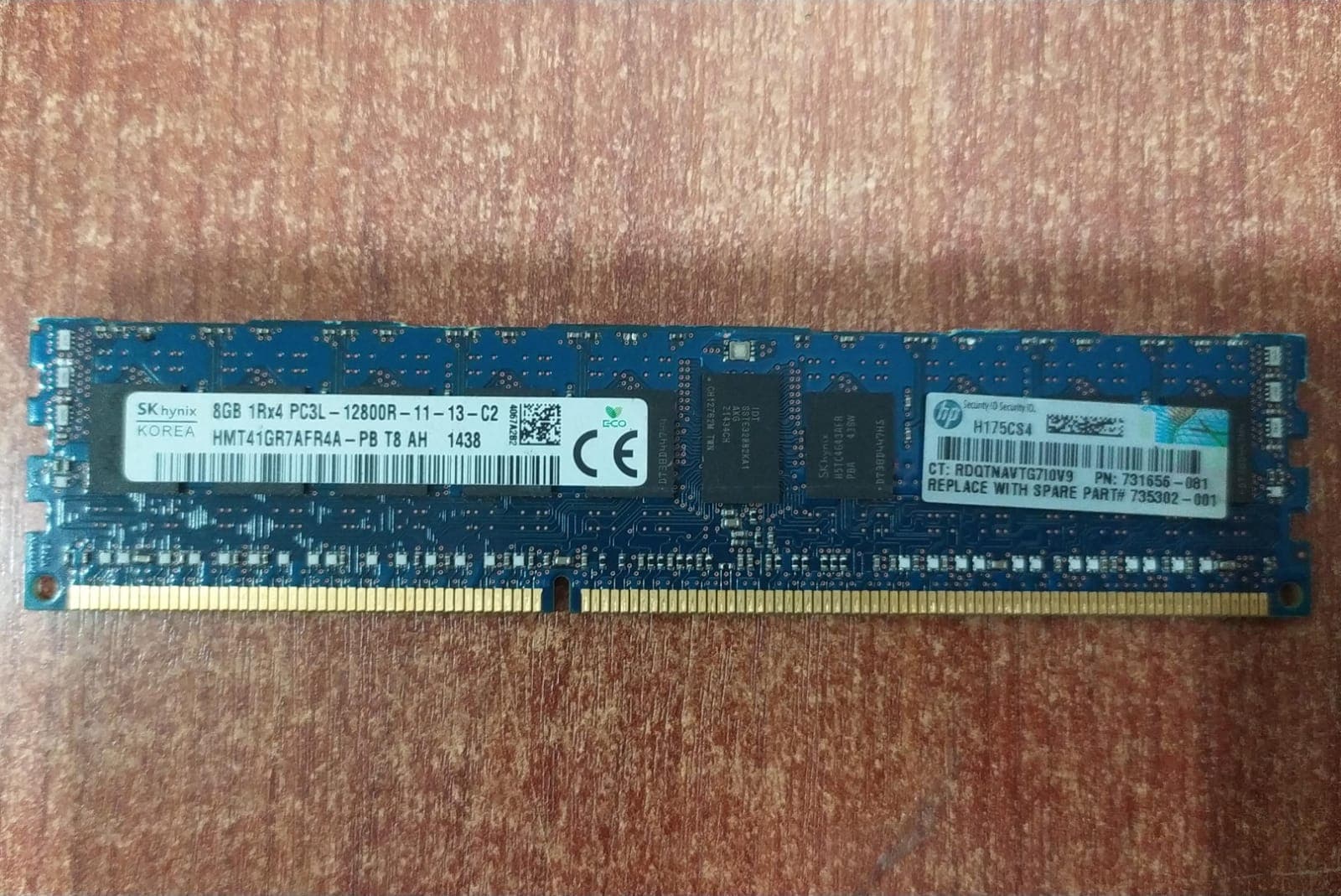Memoria Ram SKhynix HMT41GR7AFR4A‑PB 8 GB DDR3‑1600 PC3L‑12800R 1Rx4 para Servidores y Workstations — imagen 1