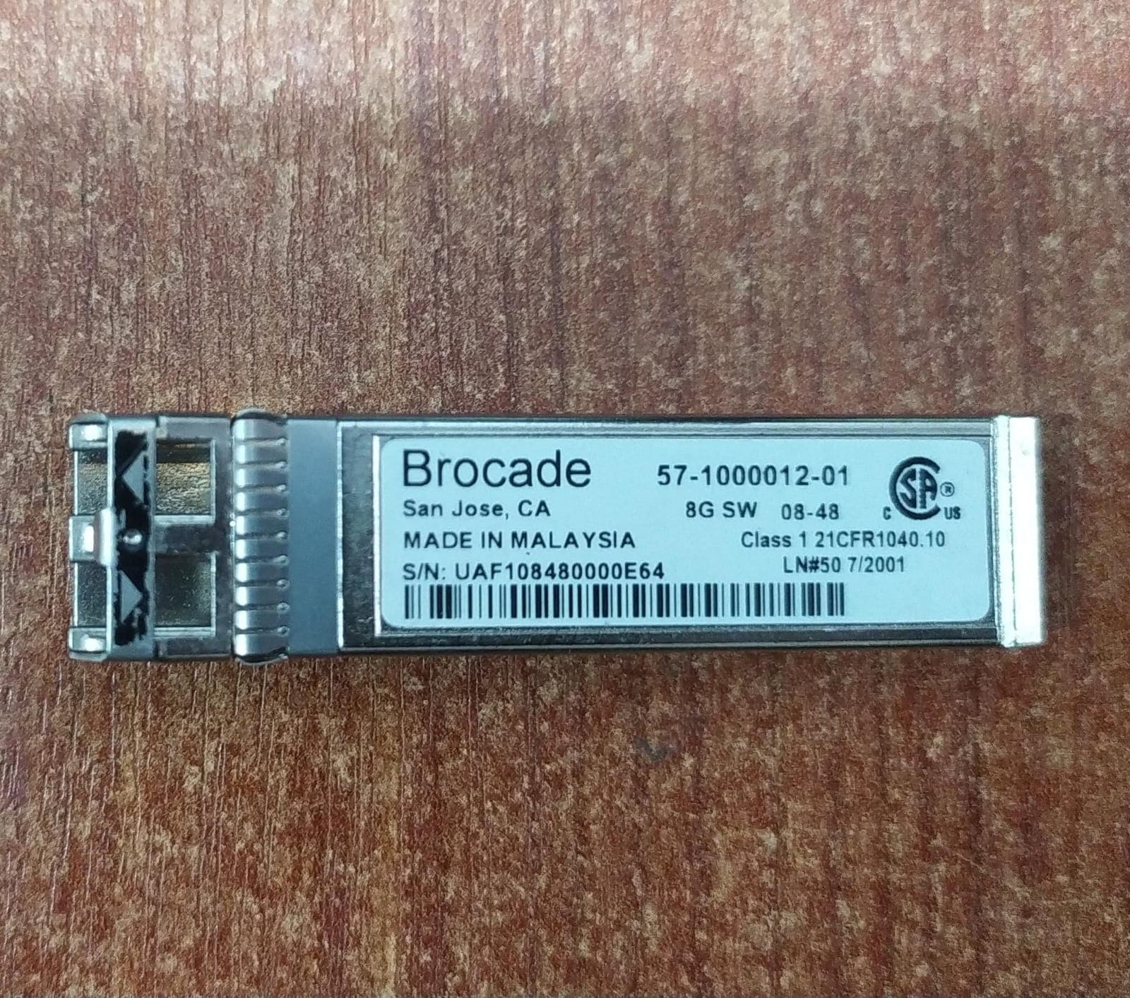 Módulo Transceptor Óptico SFP+ 8G Brocade 57‑1000012‑01 SWL – Para Redes Fibre Channel — imagen 2