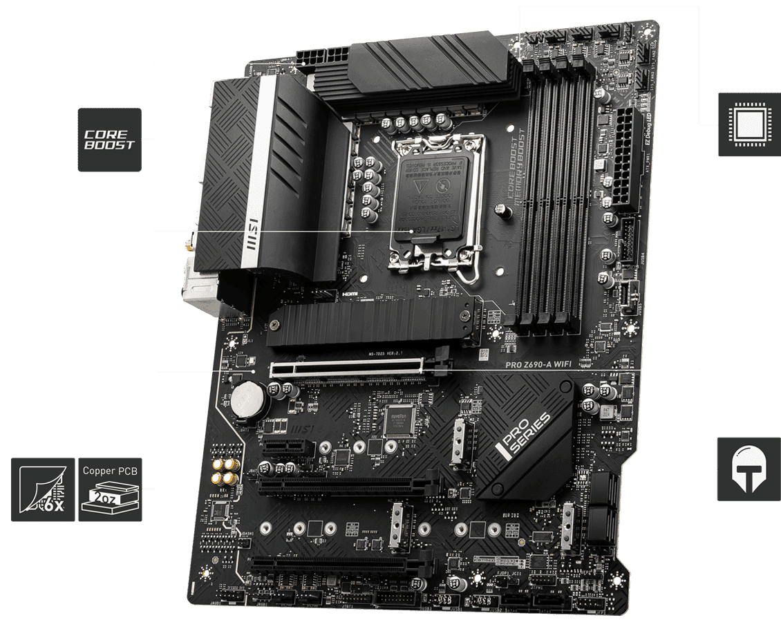 Motherboard MSI Pro Z690-A WiFi | uso | sin caja — imagen 3