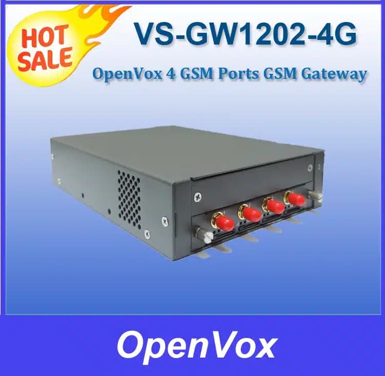 OpenVox VS-GW1202-4G | 4 puertos GSM Gateway con 4 tarjeta SIM 4g/canal, Web GUI asterisco — imagen 1