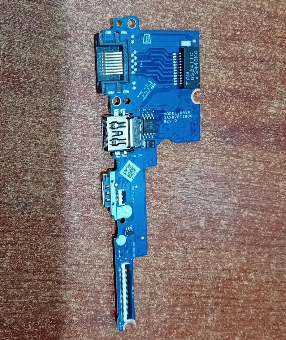 Placa Auxiliar / I/O Board HP P07358‑001 X8VP DAX8VPI18D0 REV D — WWAN/Ethernet/USB para EliteBook — imagen 1