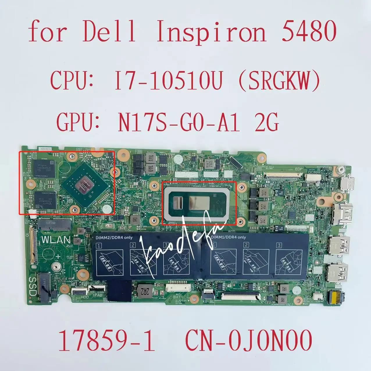 Placa base Dell Inspiron 5480 | I7-10510U SRGKW | BUCKY/BENSOLO WHL/CNL MB 17859-1 — imagen 1