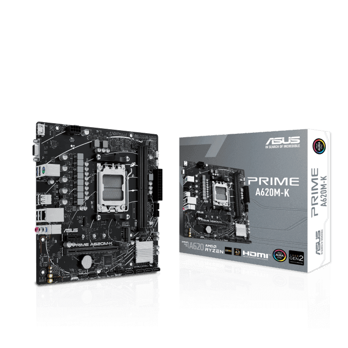 Placa Madre | ASUS PRIME A620M-K | DDR5 | Socket AM5 | AMD | MOTHERBOARD — imagen 1