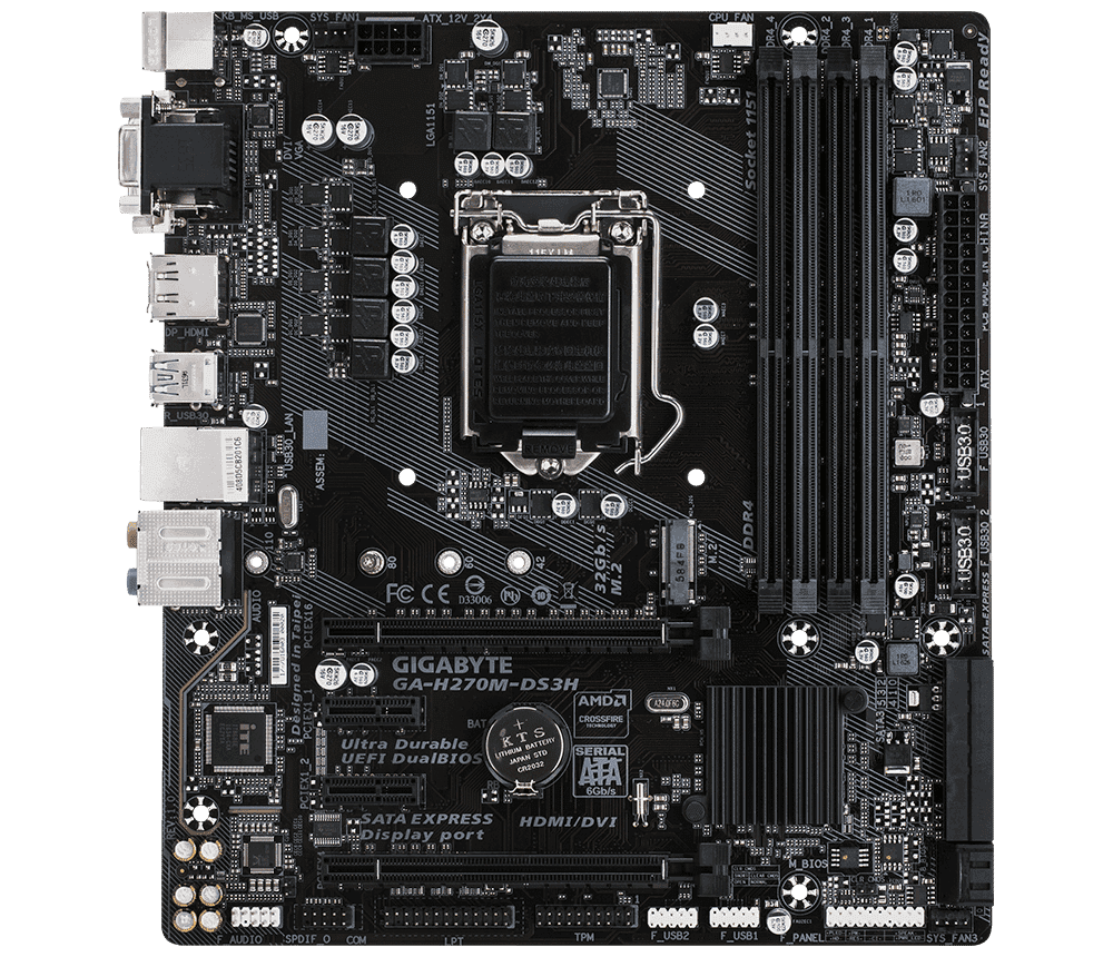Placa Madre | GA-H270M-DS3H | GIGABYTE | DDR4 | MULTIPLES ENTRADAS — imagen 1