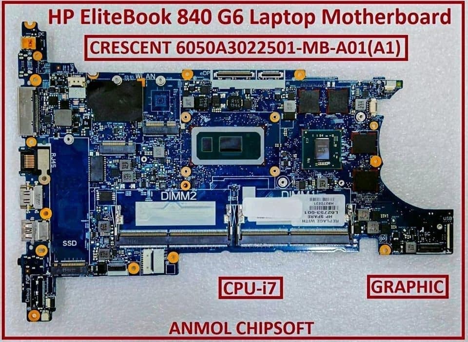 Placa HP EliteBook 840/850 G6 CRESCENT (6050A3022501‑MB‑A01 A1) i7‑8665U DDR4 — imagen 1