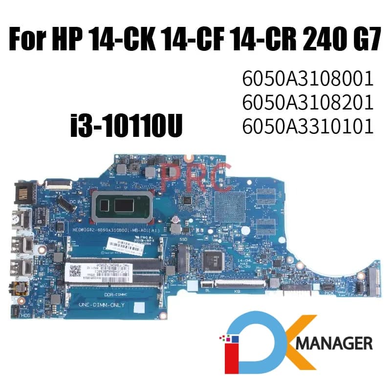 Placa Madre HP HEDWIG92 6050A3310101 MB A01 i3-10th SRGL0 para HP 14-CF / 14-CR / 14S-CR — imagen 1