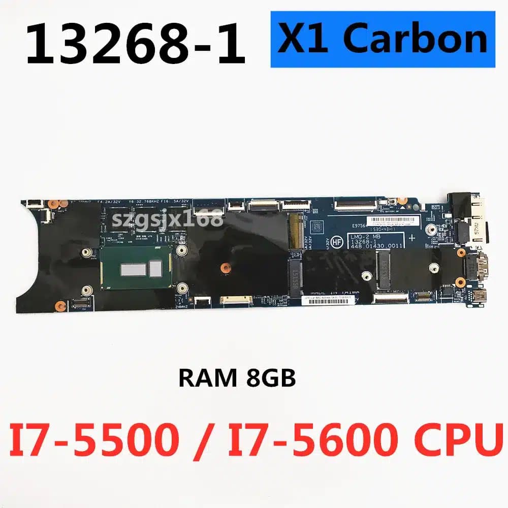 Placa madre Lenovo ThinkPad X1 Carbon 3nd Gen,I7-5600U RAM, 8GB, FRU:00HT355, 00HT361 — imagen 1