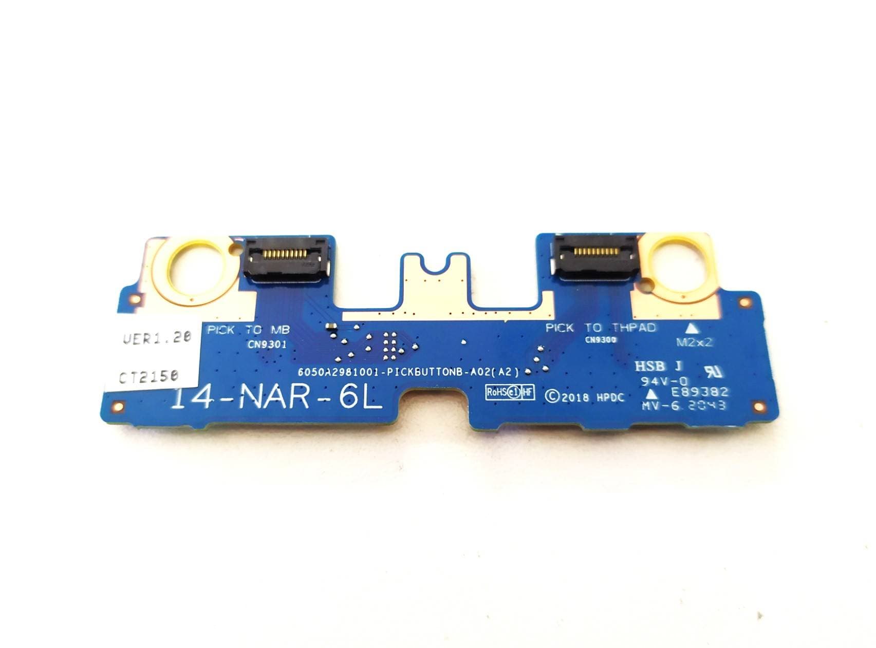 PLACA TOUCHPAD LAPTOP HP 14-DF 14S-DP 6050A2981001-PICKBUTTONB-A02 (A2) — imagen 1