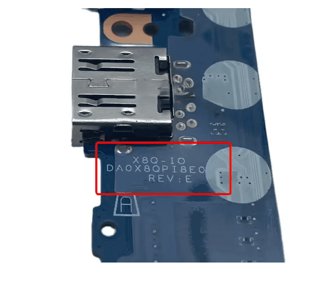 Placa USB | HP | 6050A3185701 | DA0X8QPI8E0 / X8Q-IO| puerto USB y LED | HP ProBook 450 G8 / 455 G8 — imagen 3