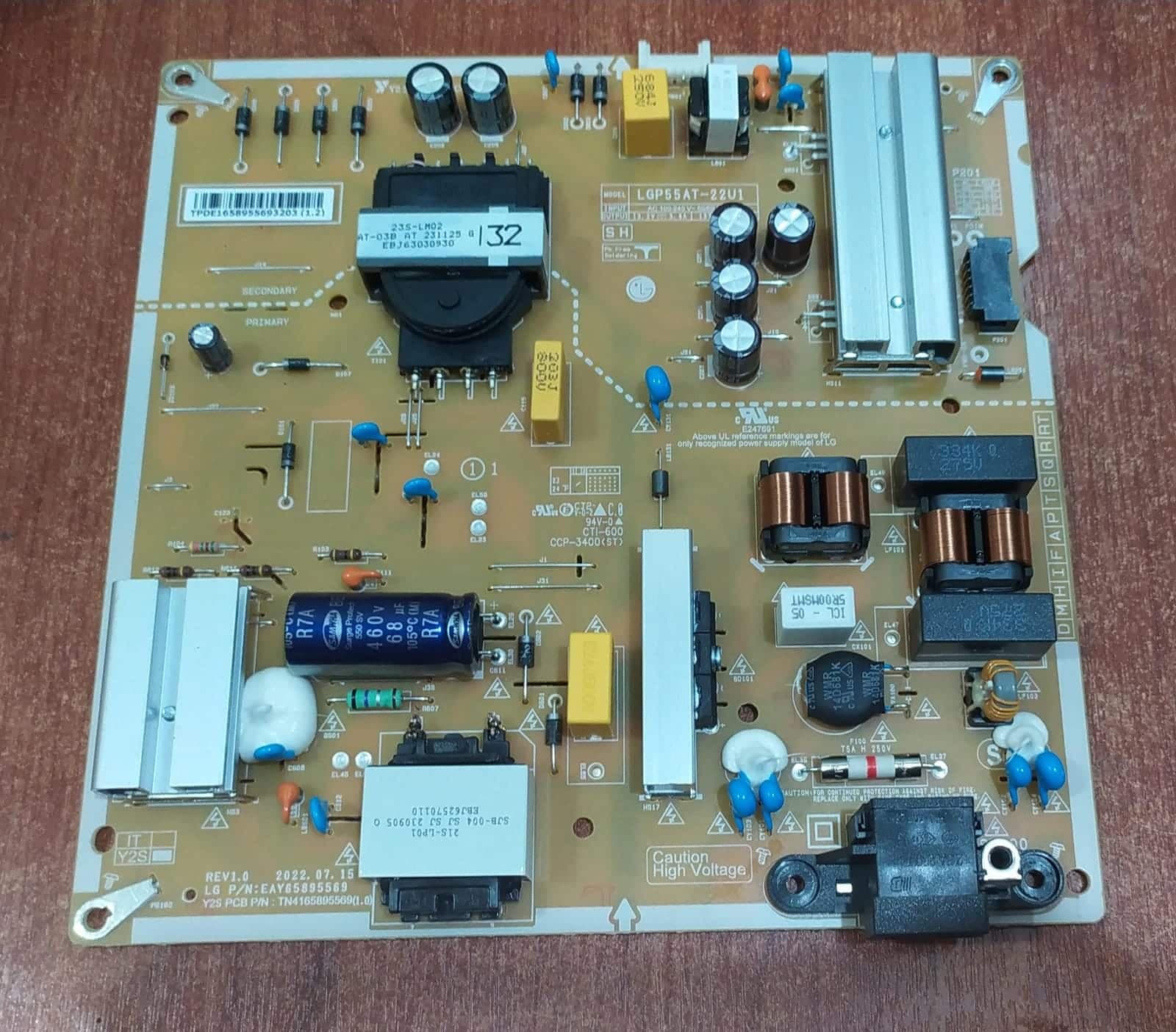 Placa de Poder de TV LG LGP55AT‑22U1 (EAY65895569) – Nueva sin caja – para 55UR8000/7800/UM670 — imagen 1