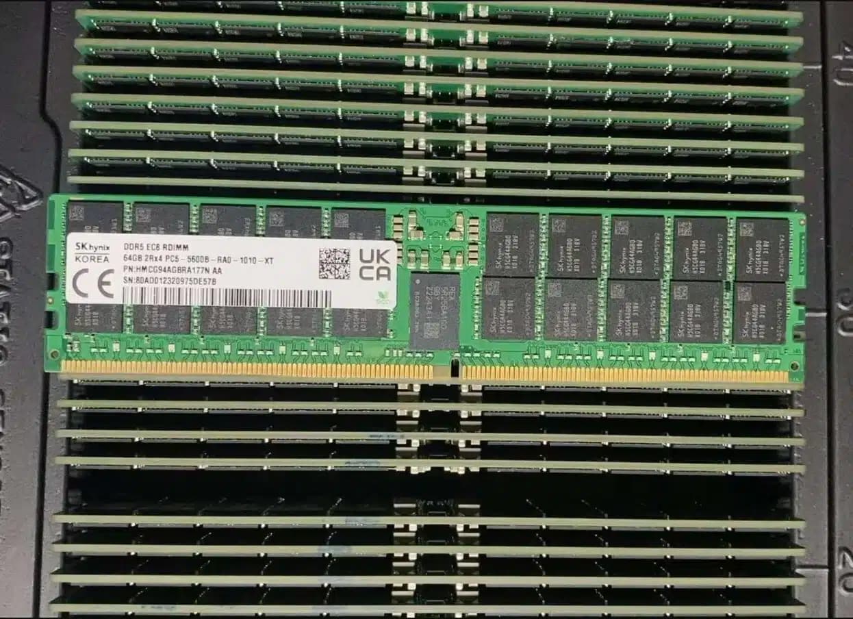 RAM SK Hynix 64GB DDR5 5600MHz RDIMM PC5-5600B-RA0 PARA SERVIDOR — imagen 1