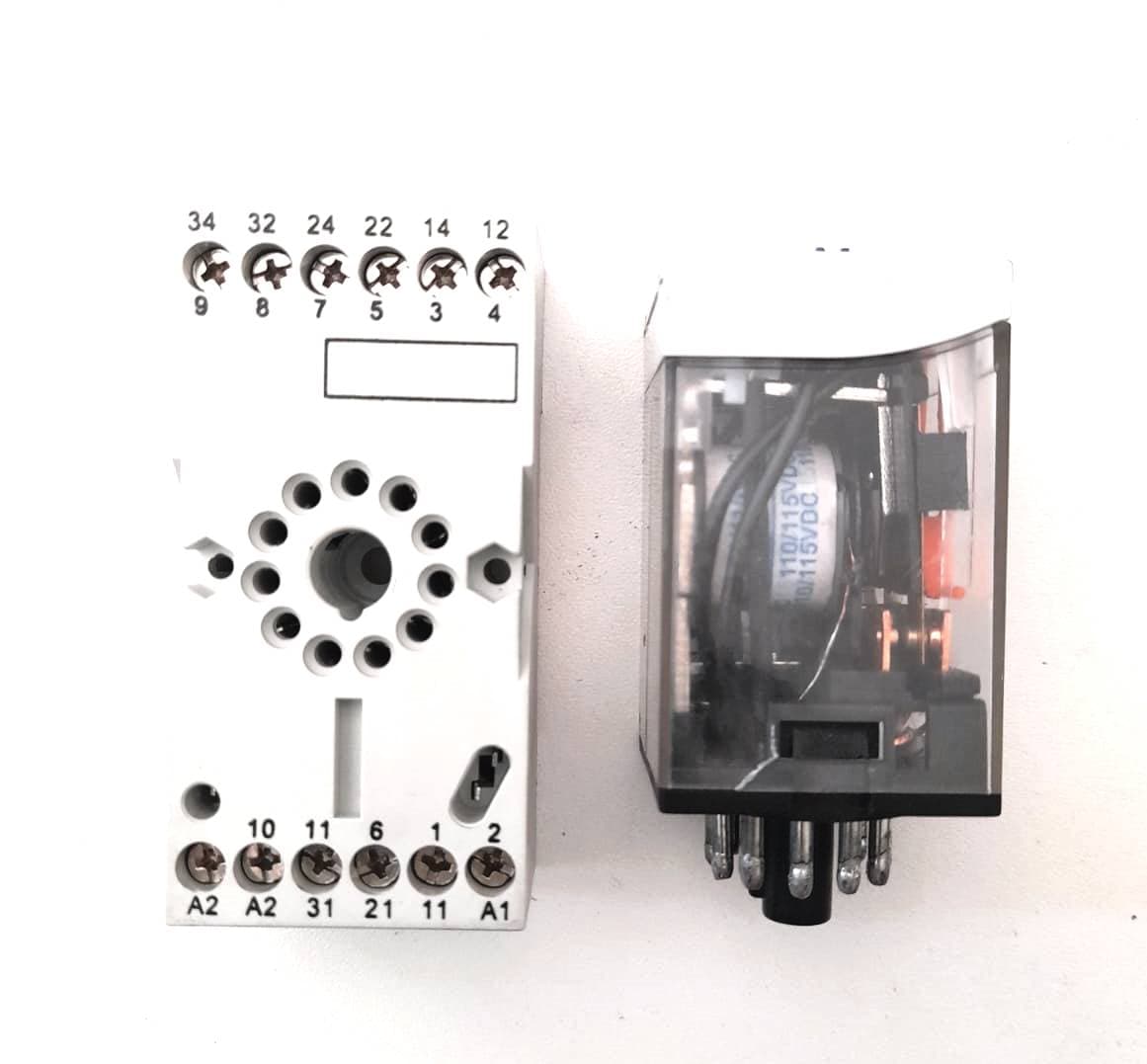 RELAY RELÉ SWITCH EMPOTRABLE 11 PINES RMS30L115DC00 Y BASE SMB30D100 15A 300V — imagen 4