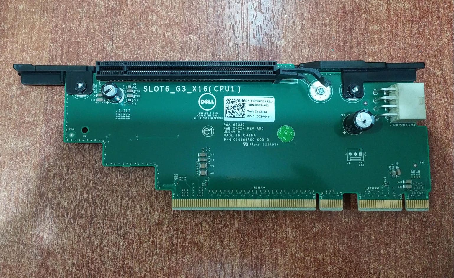 Placa elevadora Riser Board PCIe x16 Dell PWA 6TG30 / 010169R00‑000‑G | Compatible PowerEdge R720 / R720XD — imagen 1