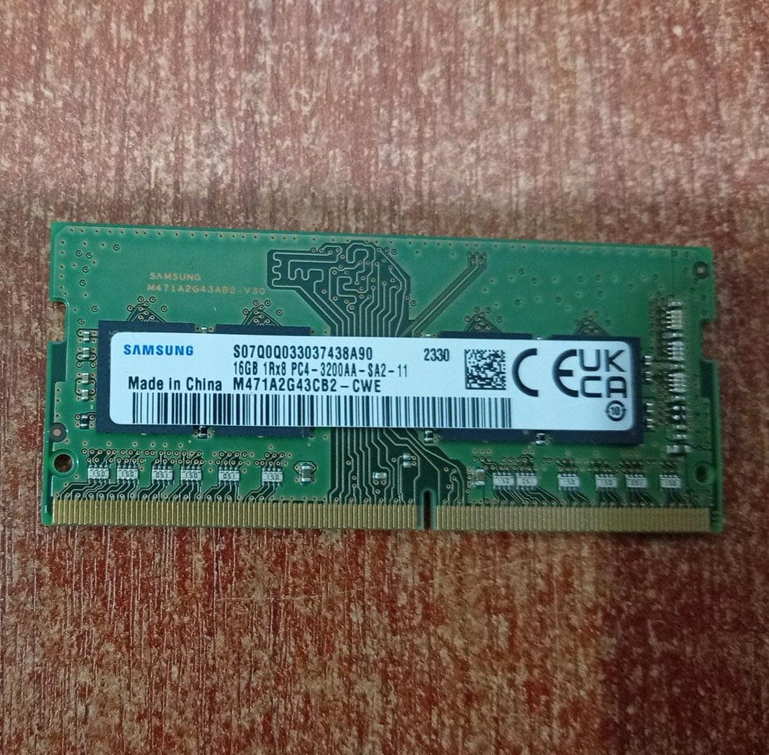 Samsung 16GB DDR4 3200MHz SO‑DIMM 1Rx8 PC4‑3200AA‑SA2‑11 M471A2G43CB2‑CWE – Nuevo — imagen 1