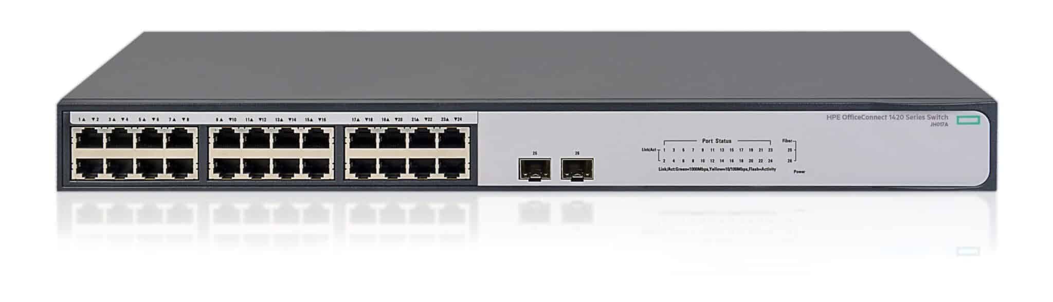 SWITCH HP JH017A 1420-24G-2SFP 24 PUERTOS GIGABIT 10/100/1000 + 2 PUERTOS SFP RACKEABLE — imagen 2