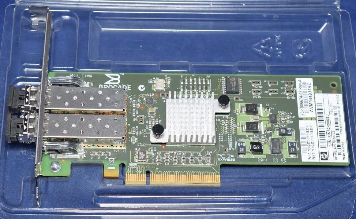 Tarjeta HBA HP 82B PCIe 8Gb Dual Port FC AP770-6002 para Servidores ProLiant — imagen 1