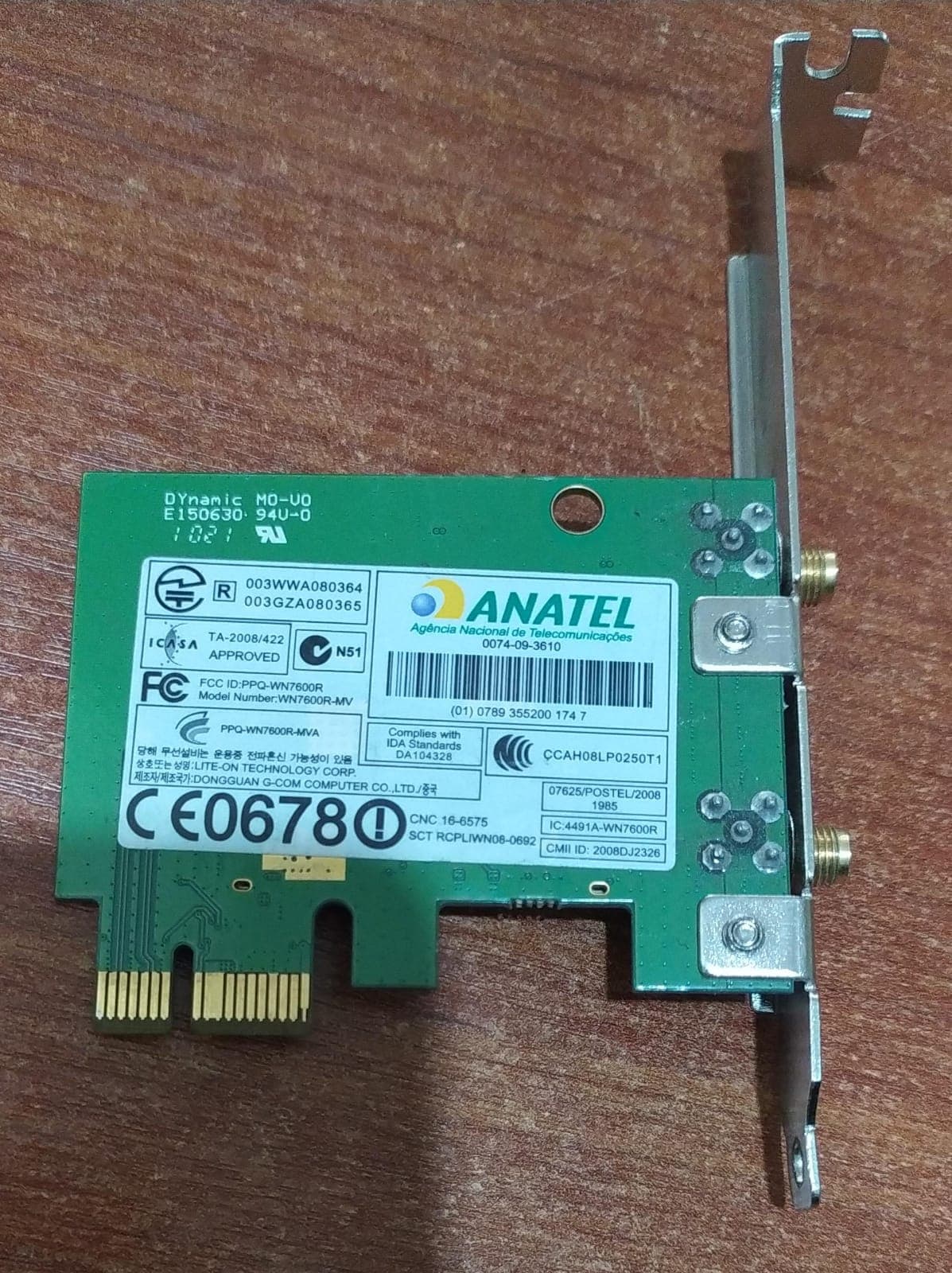 Tarjeta Wi-Fi PCIe HP/Lite-On WN7600R-MV (Dual-Band, perfil bajo) — imagen 2