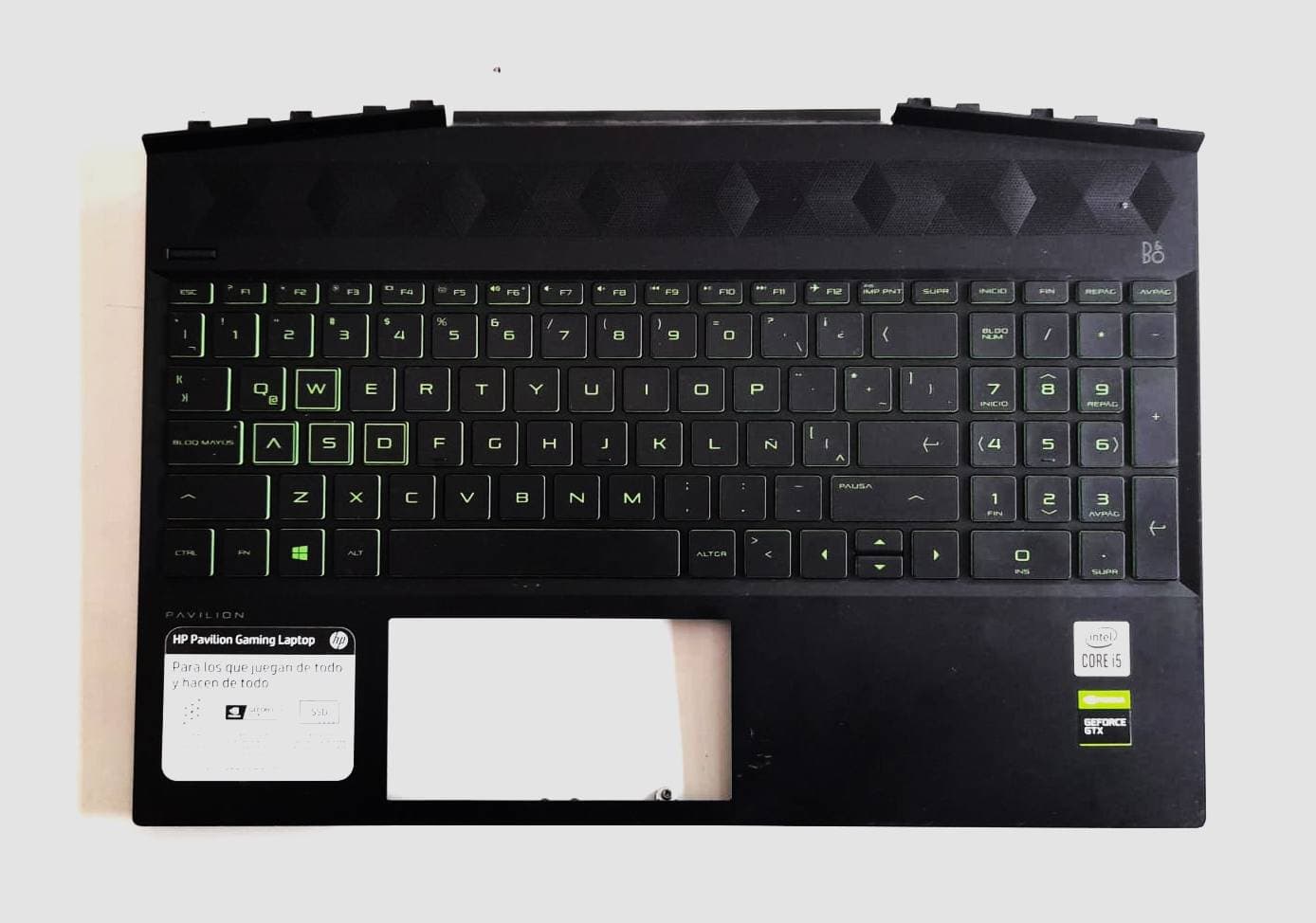 TECLADO Y REPOSAMANOS HP GAMING PAVILION 15-DK 15-DK0126TX TPN-C141 — imagen 1