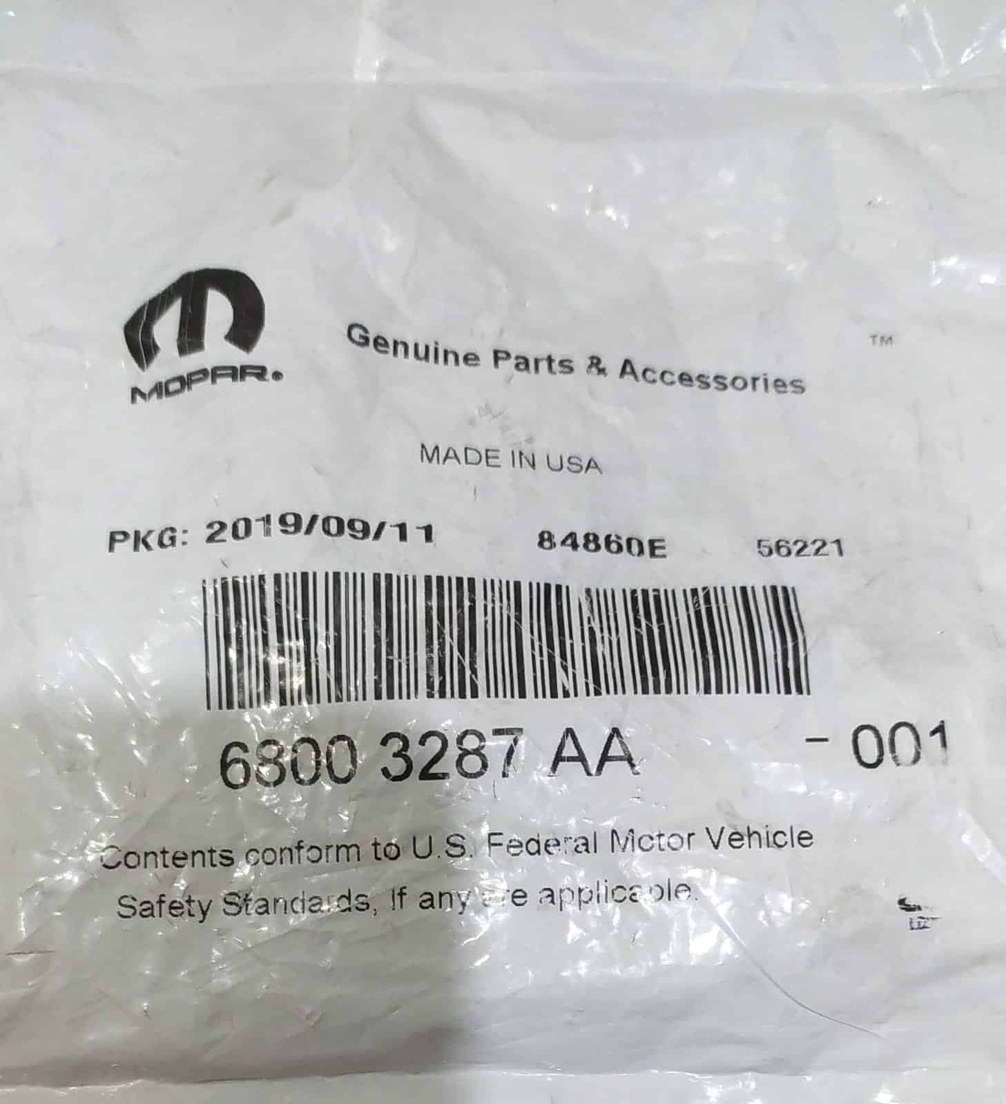 Tornillo (stud) de rueda trasera genuino MOPAR, P/N 68003287AA. — imagen 3