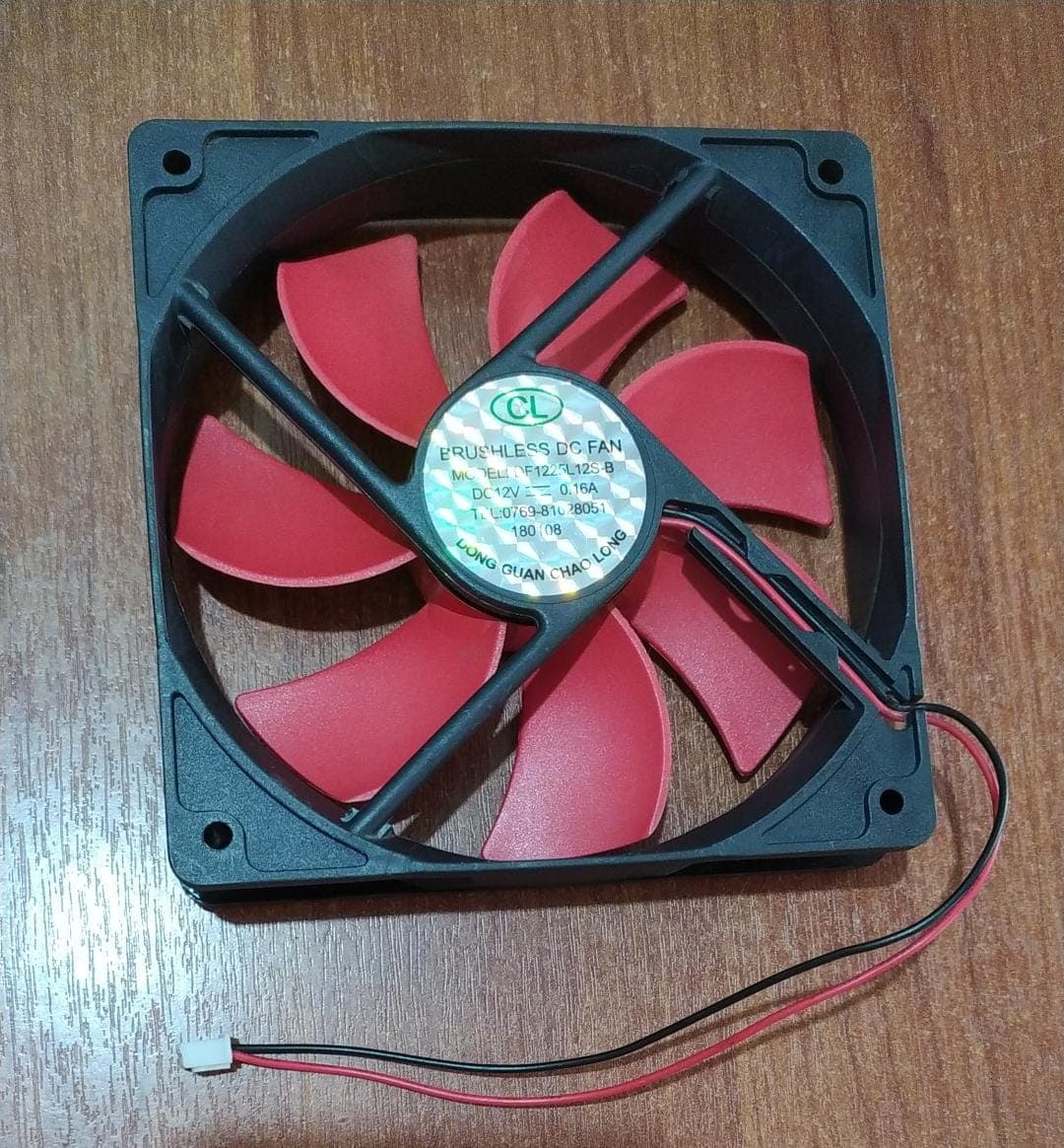 Ventilador / FAN / Disipador | DF1225L12S-B | BRUSHLESS DC | 12V 0.16A | DON GUAN CHAO LONG | Rojo — imagen 1