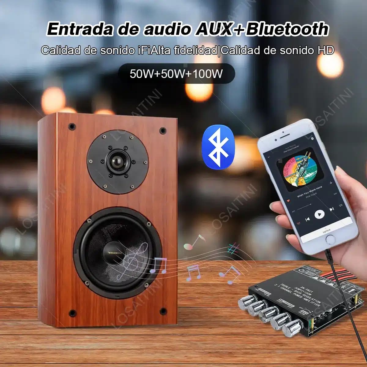 ZK-MT21 | Placa Amplificadora Bluetooth 2.1 50W+50W+100W | Nuevo — imagen 3