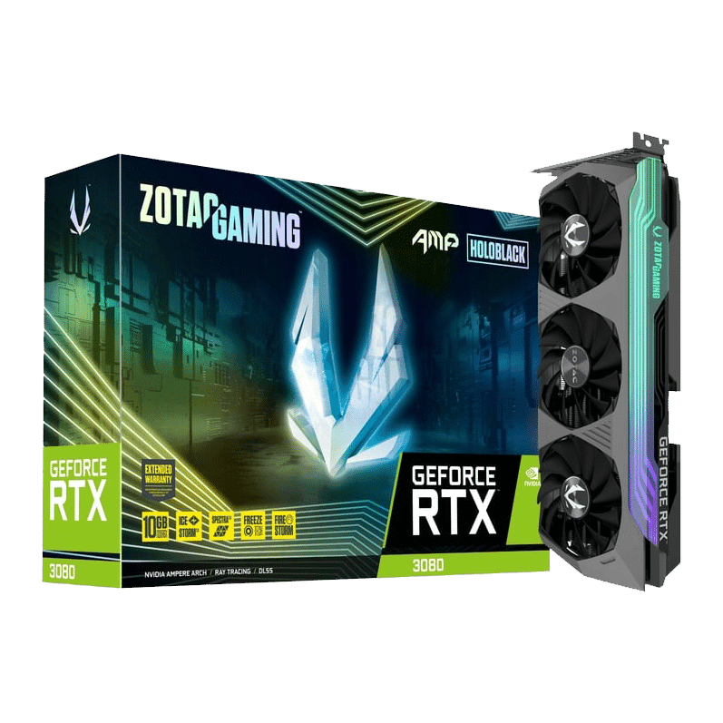 ZOTAC Gaming GeForce RTX 3080 AMP HoloBlack 10GB GDDR6X – Nueva Open Box — imagen 1