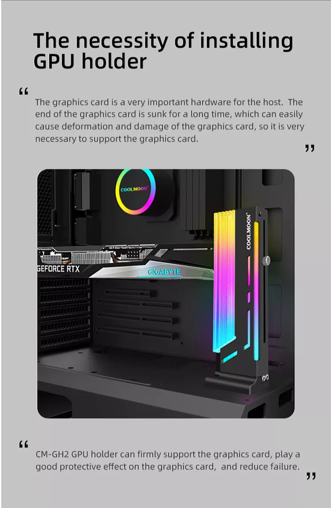Soporte para Tarjetas Gráficas Ajustable ARGB Coolmoon CM-GH2 - Image 2