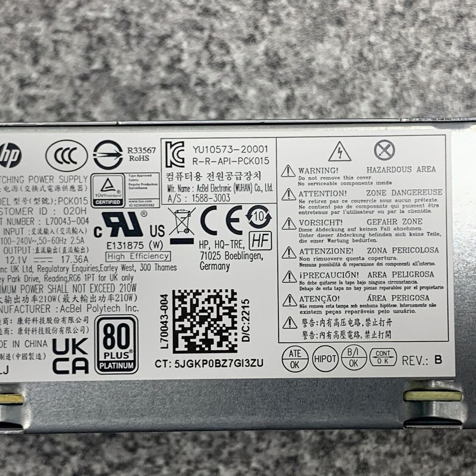 Fuente de Poder HP PCK015 | D19-210P1A 210W SFF 80 Plus Bronce (Para ProDesk 400/600 G4 G5 G6 G7) - Image 11