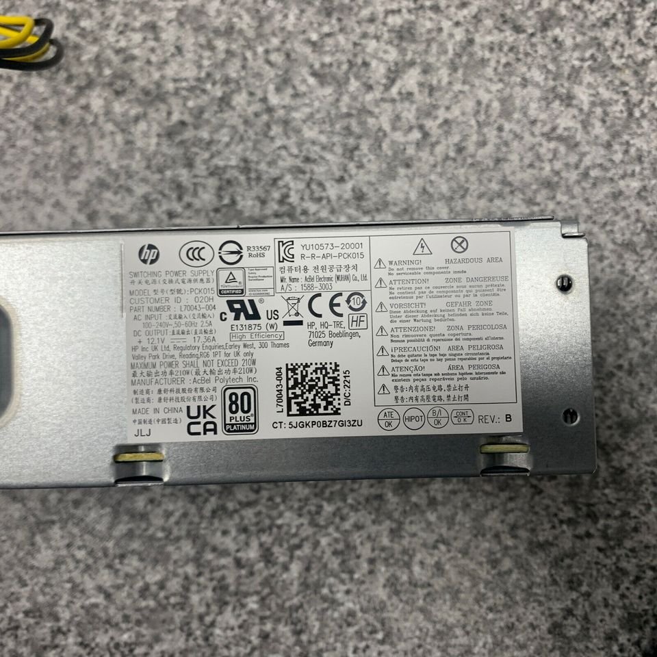 Fuente de Poder HP PCK015 | D19-210P1A 210W SFF 80 Plus Bronce (Para ProDesk 400/600 G4 G5 G6 G7) - Image 12