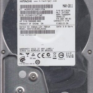 Disco Duro Interno Hitachi HUA722010CLA330 1TB 7200RPM SATA 3Gb/s 3.5" – Enterprise Class