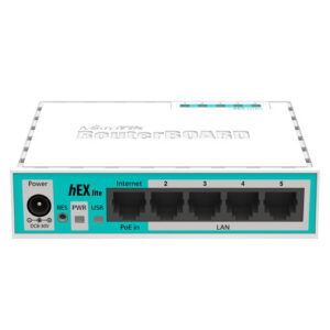 Router MikroTik RB750r2 hEX lite 5 Puertos Ethernet 100Mbps con RouterOS L4