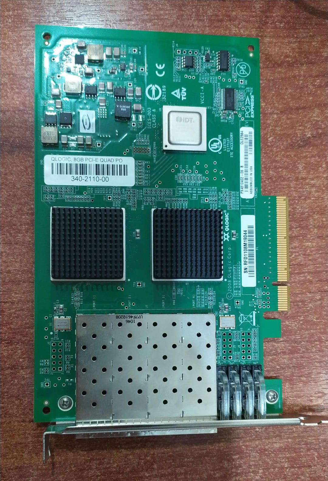 Tarjeta HBA QLogic QLE2564 8GB PCI-E Quad Port PX4810402-06B Para Servidores Dell