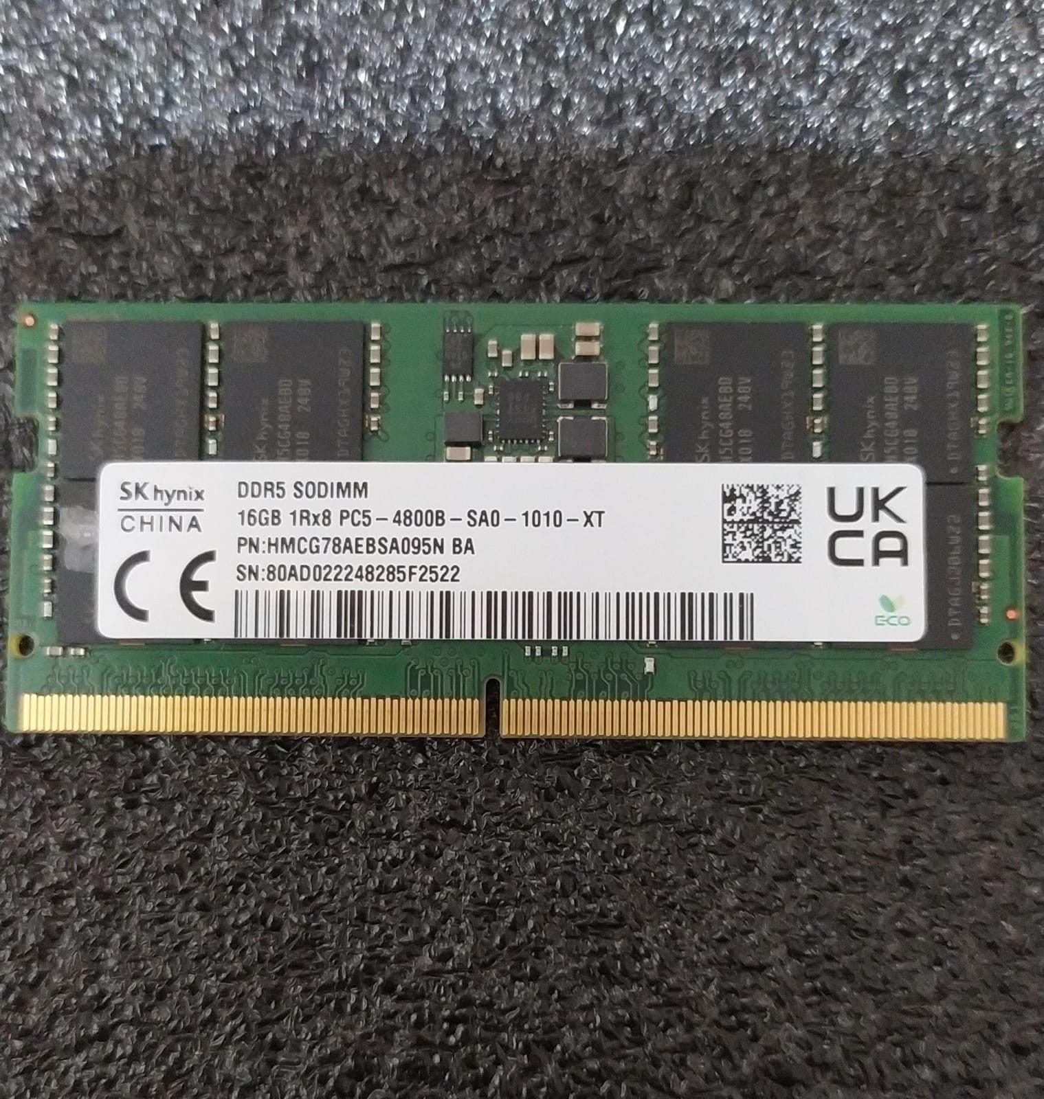 Memoria RAM SK hynix 16GB DDR5 SODIMM 4800MHz 1Rx8 (PC5‑4800B) para Laptops Intel 12va y 13va Gen