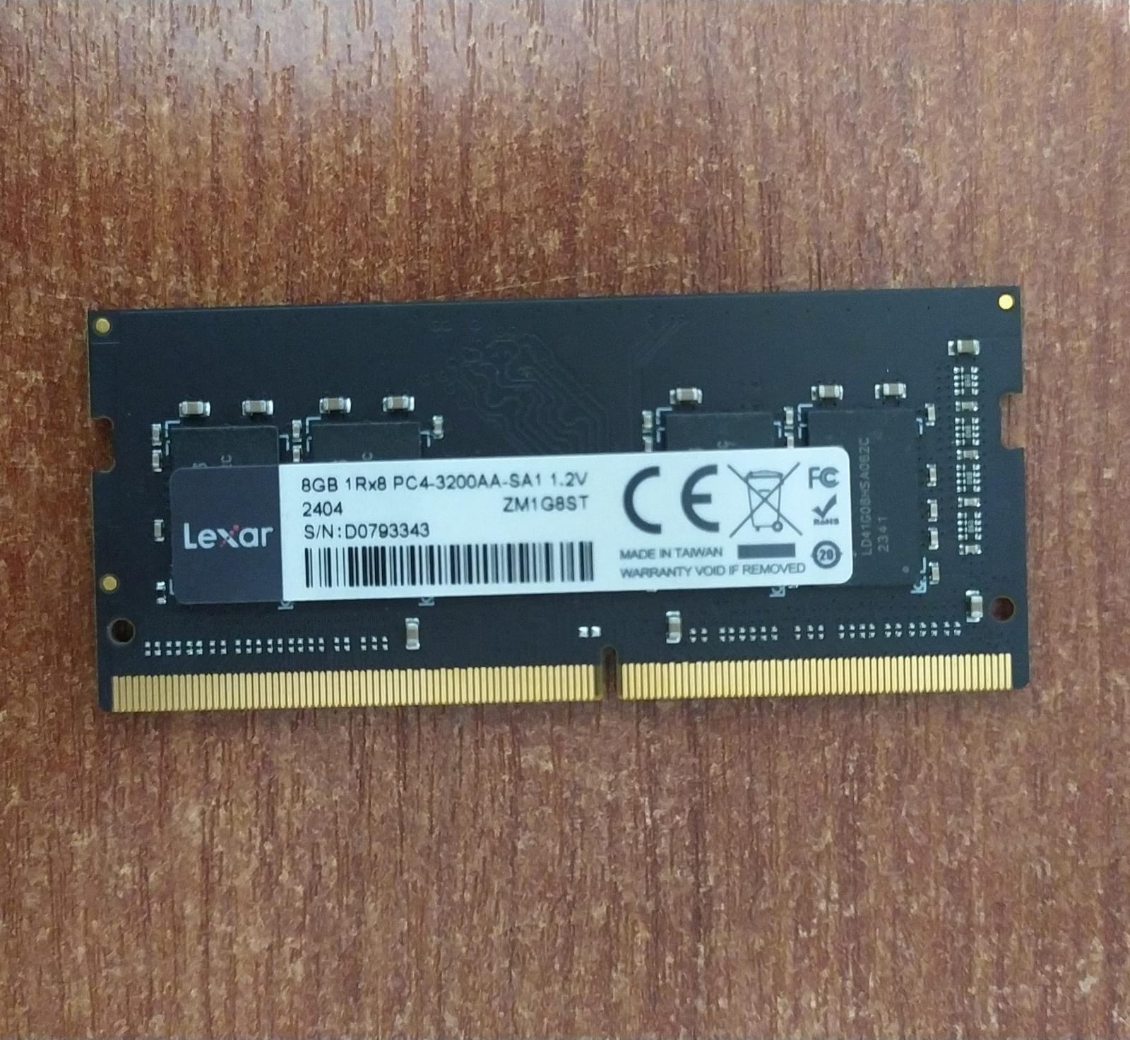 Memoria RAM LEXAR 8 GB DDR4‑3200 MHz (PC4‑3200AA) SODIMM 1Rx8 – Upgrade ideal para laptops