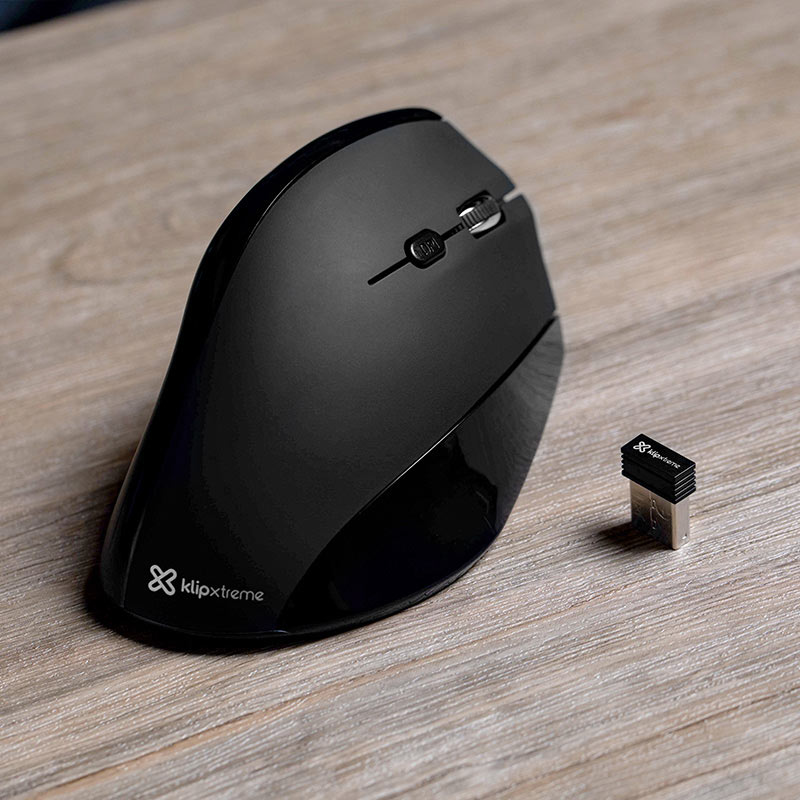Mouse Vertical Inalámbrico KlipXtreme EverRest KMW‑390 2.4GHz Ergonómico (Para Windows/Mac/Linux)