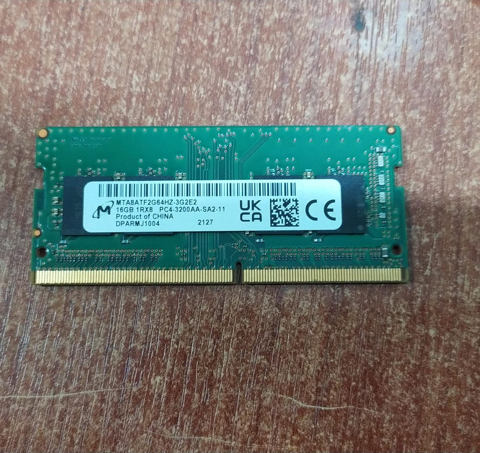 Memoria Micron 16 GB DDR4‑3200 SO‑DIMM (MTA8ATF2G64HZ‑3G2E2) – Compatible laptops/all‑in‑one