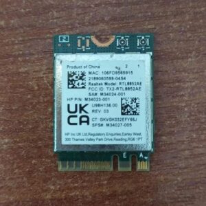 Tarjeta Wi‑Fi Realtek RTL8852AE AX 2×2 HP (M34023‑001) para Pavilion Aero 13 y 17‑CP0056NR