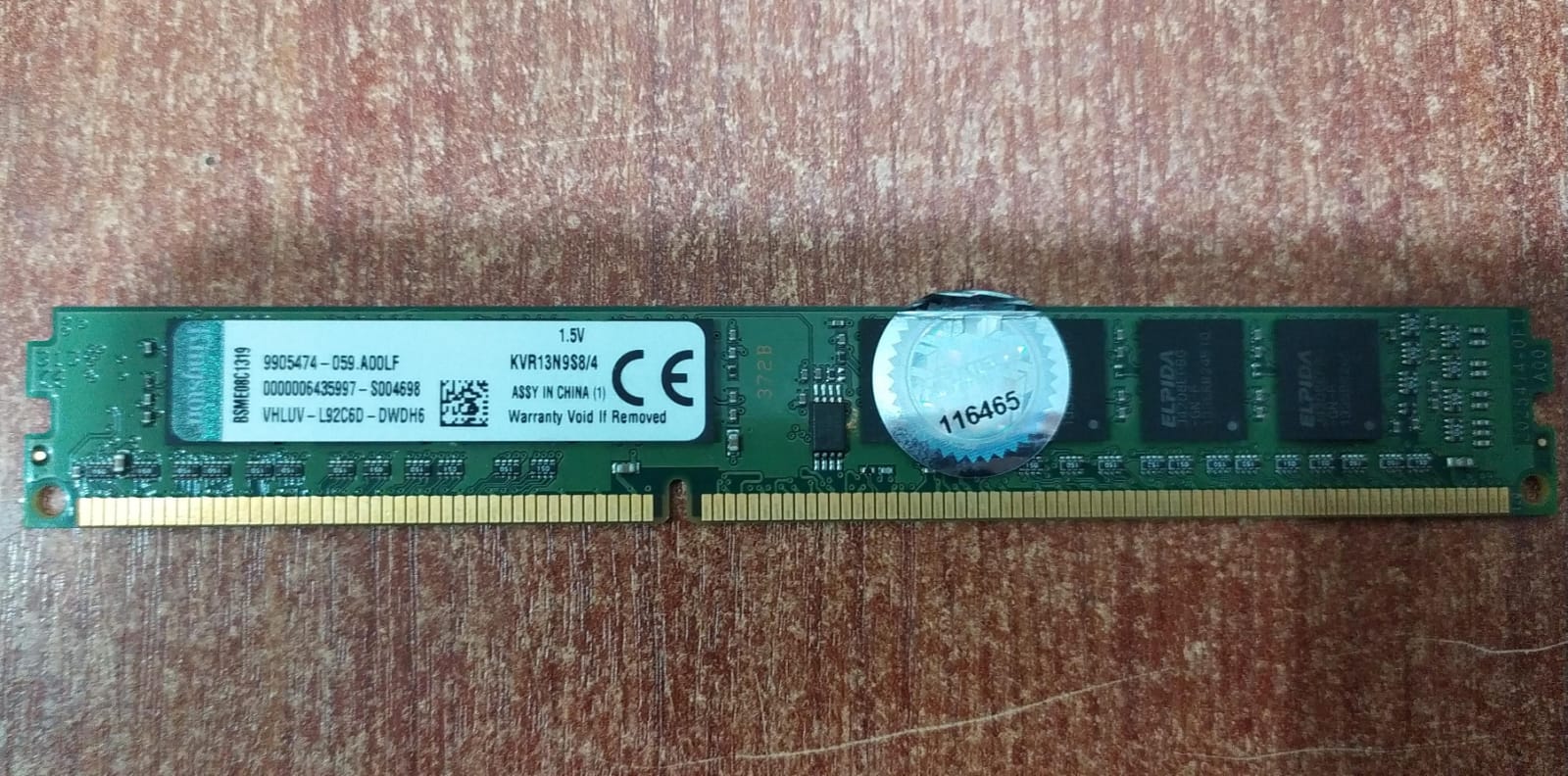 Memoria RAM Kingston KVR13N9S8/4 – 4 GB DDR3‑1333 MHz UDIMM 240p, NUEVA, compatible PCs y laptops