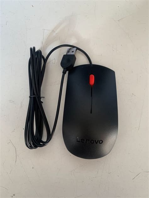 Mouse Lenovo SM‑8823 USB Óptico 1000 DPI Cable Negro Rueda Roja