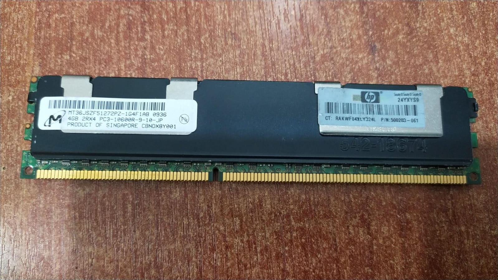 Memoria RAM Micron MT36JSZF51272PZ‑1G4F1AB 4 GB DDR3 PC3‑10600R RDIMM – Servidores/Workstations