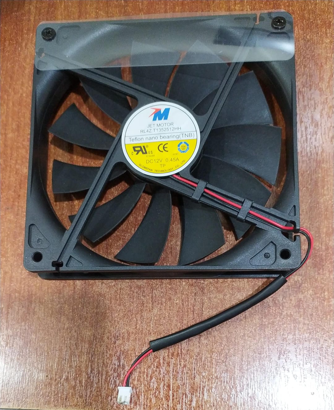 Ventilador JET MOTOR RL4Z T1352512HH 135mm DC12V 0.45A 2 Pines Para PC y Gabinete