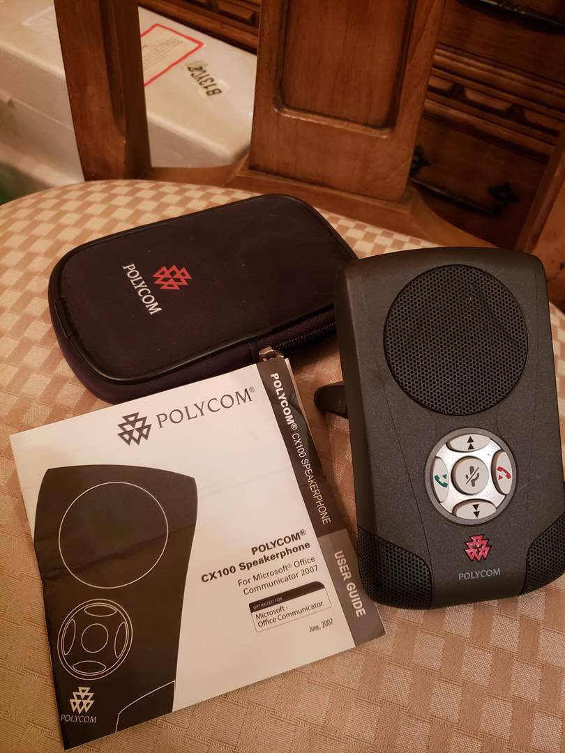 Speakerphone USB Polycom CX100 con estuche y manual (para Office Communicator, Skype y Lync) - Image 4