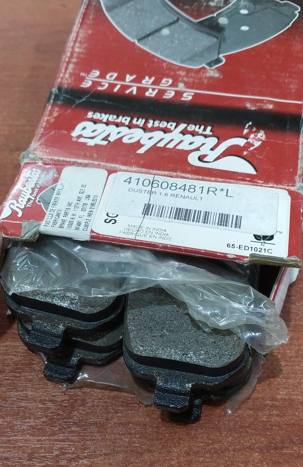 Kit de Pastillas de Freno Raybestos BPI312FF Service Grade para Renault Duster 1.6 - Image 4