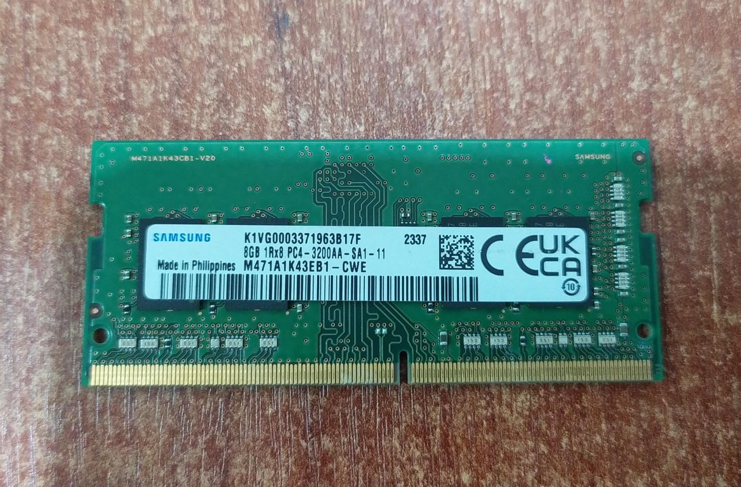 Memoria RAM Samsung 8 GB DDR4 3200MT/s 1Rx8 (seminueva) – Ideal para laptops