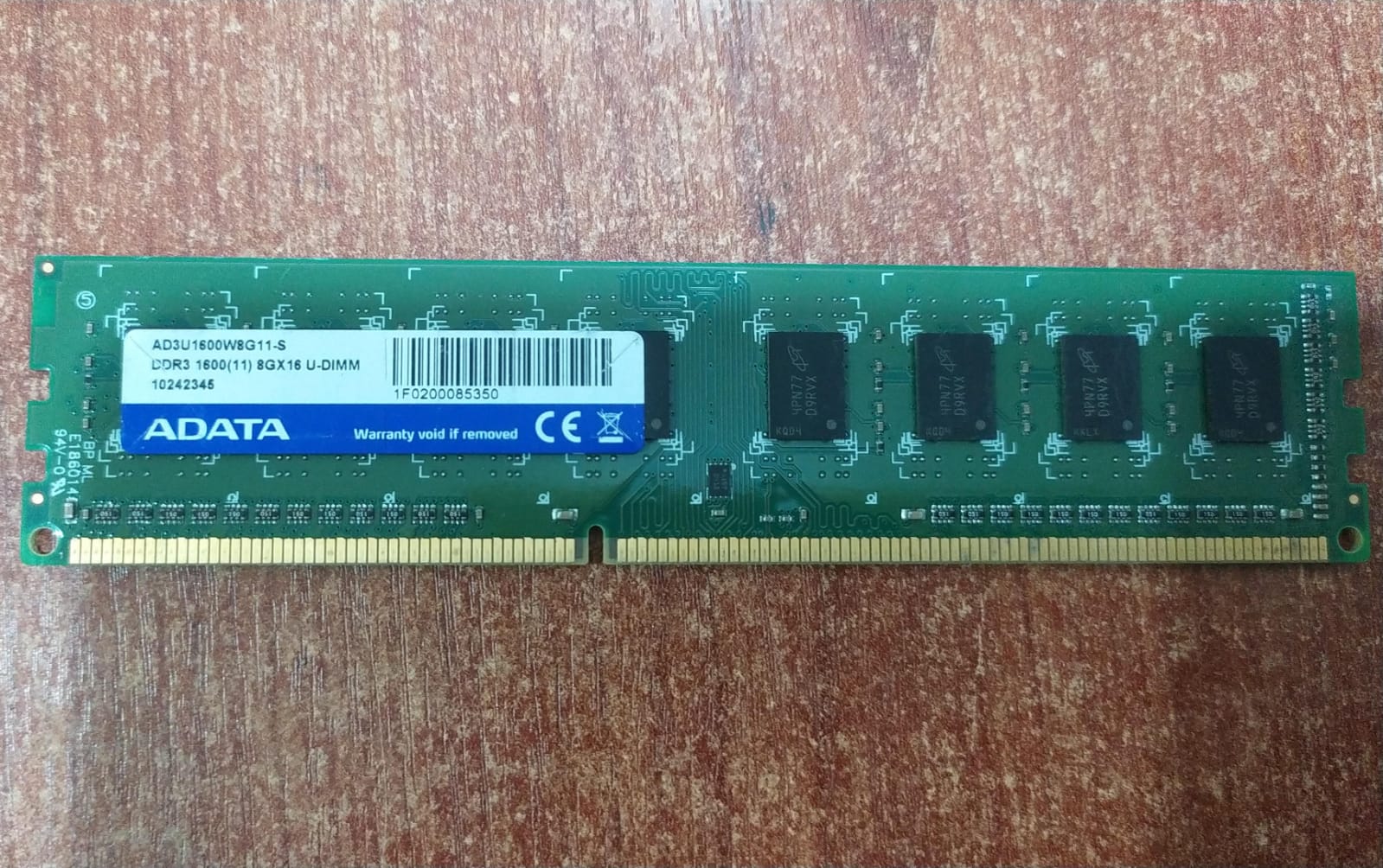 Memoria RAM ADATA AD3U1600W8G11‑S DDR3 1600 MHz 8 GB U‑DIMM – Seminueva