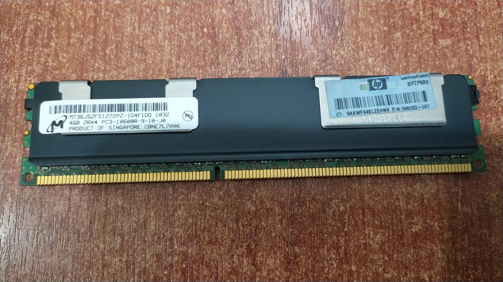 Memoria Micron MT36JSZF51272PZ‑1G4F1DD 4 GB DDR3‑1333 ECC RDIMM – Server, Doble Rango, CL9